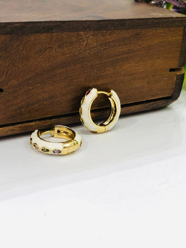 Enamel Hoop Earrings